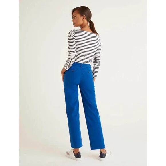 Boden Blue Daisy Cropped Center Leg Seam Chino Pant Women's Size 16 Regular - Picture 2 of 9